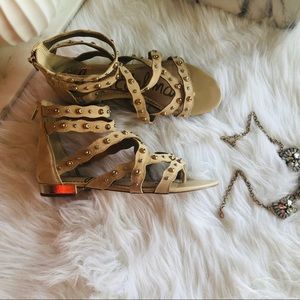 Sam Edelman: Daya Studded Natural Suede Sandals